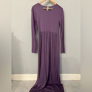 Elegant Purple Long Sleeve Dress